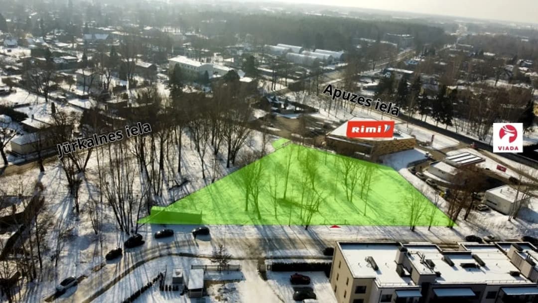 Zemes gabals Skrīnes ielā 1 Fasāde vērsta uz Jūrkalnes ielas pusi. + Zemes gabala platība