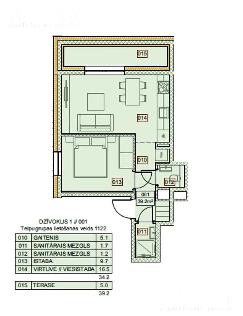 Divistabu dzīvoklis — Sabiles 15b — bilde 2