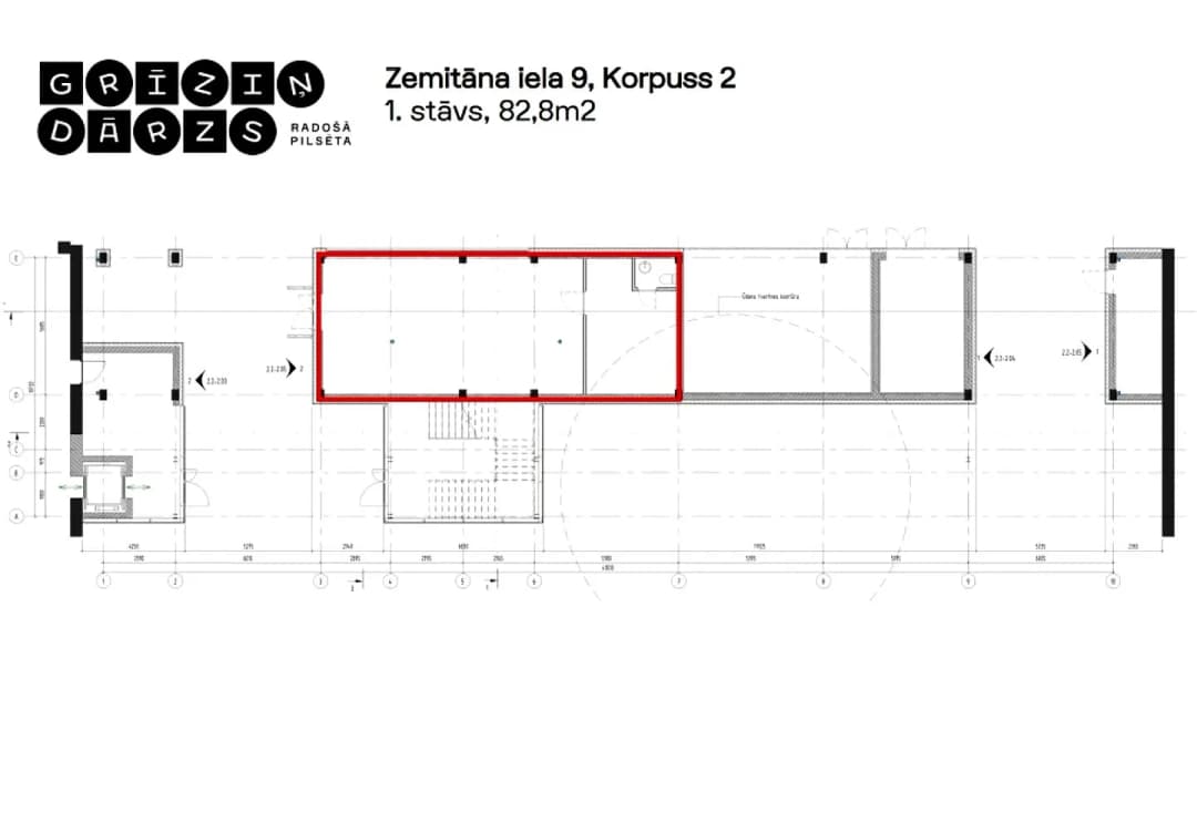 1-ist. Telpas, 82.80㎡ - Rīga, Grīziņkalns — bilde 3