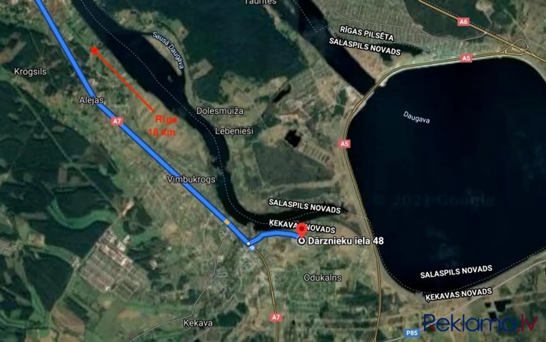 Pārdod zemes gabalu Ķekavā ar skatu uz Daugavu. Saskaņā ar pilsētas teritorijas plānojumu