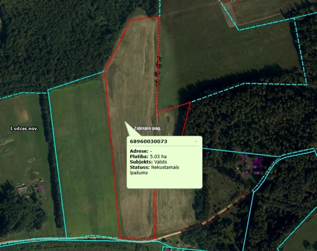 Iegādei pieejama piecu zemes gabalu pakete. Kadastra apzīmējumi: 1. 6896 003 0073 (5,03 ha); 2. — bilde 2