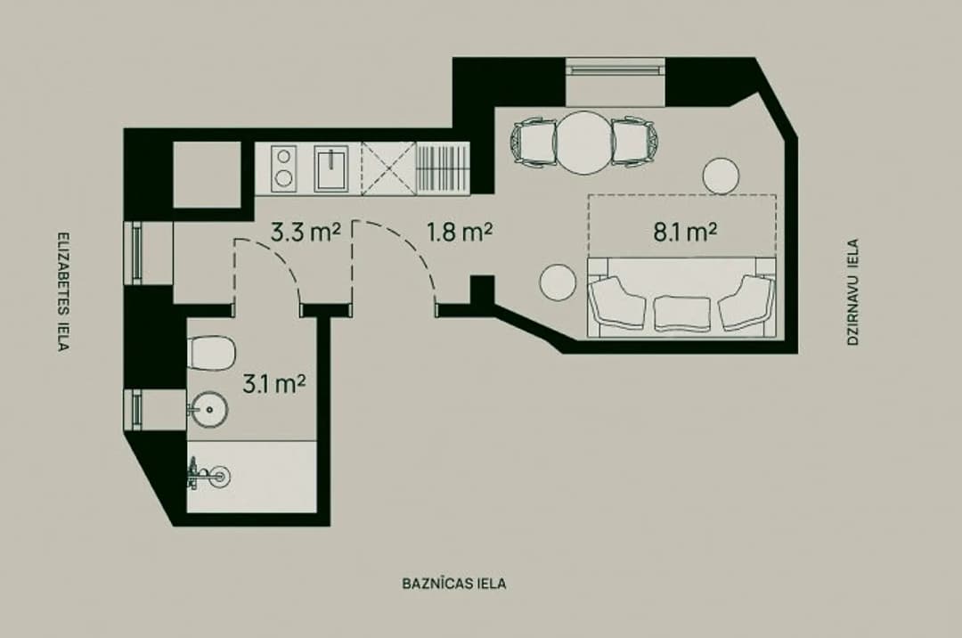 Elegants studio dzīvoklis "Šefela namā", Baznīcas ielā 5. Aicinām Jūs kļūt par daļu no — bilde 2