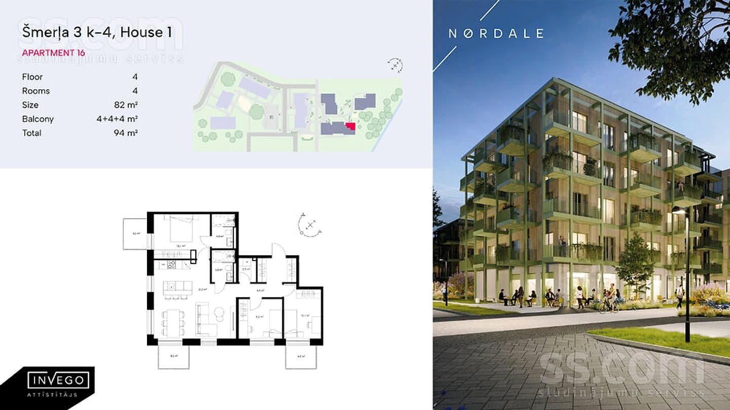 4 istabu dzīvoklis — Šmerļa 3 — bilde 2