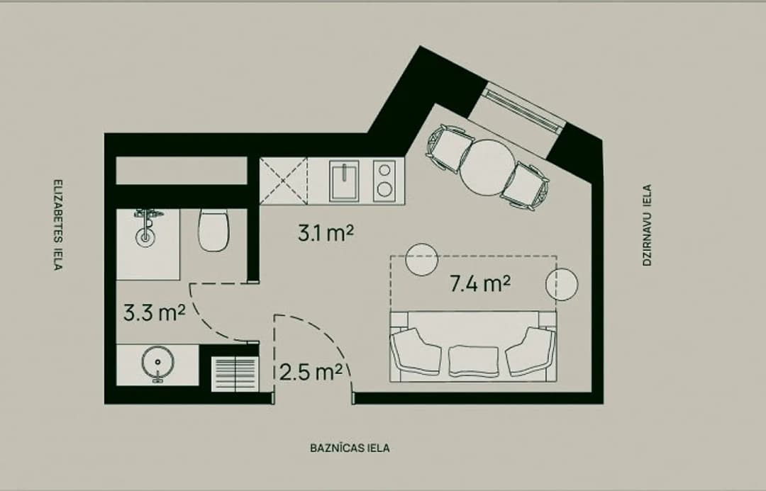 Elegants studio dzīvoklis "Šefela namā", Baznīcas ielā 5. Aicinām Jūs kļūt par daļu no — bilde 2