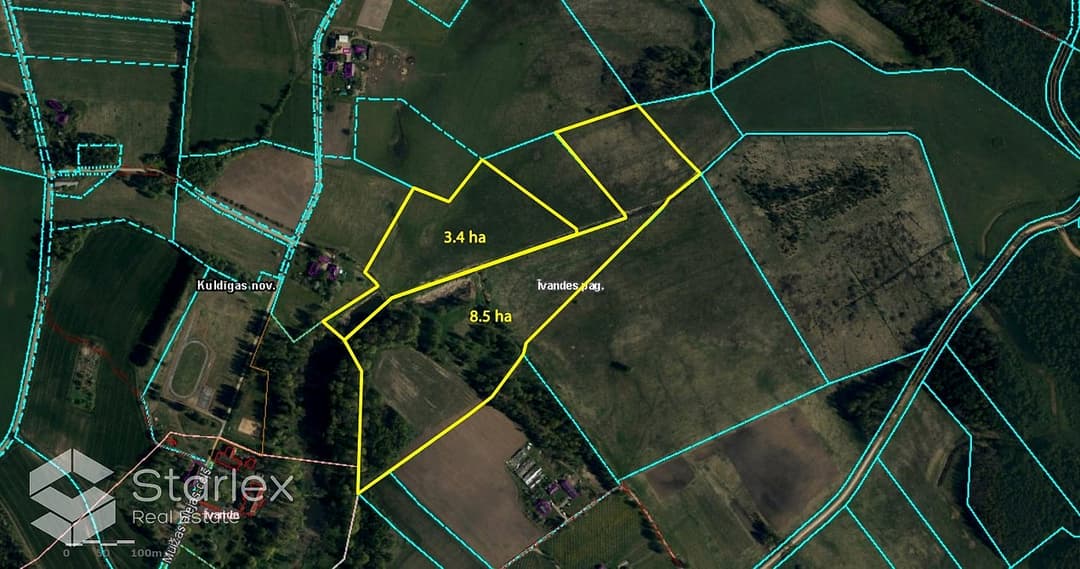 Zeme, 119000㎡ - Kuldīgas novads, Īvandes pagasts — bilde 2