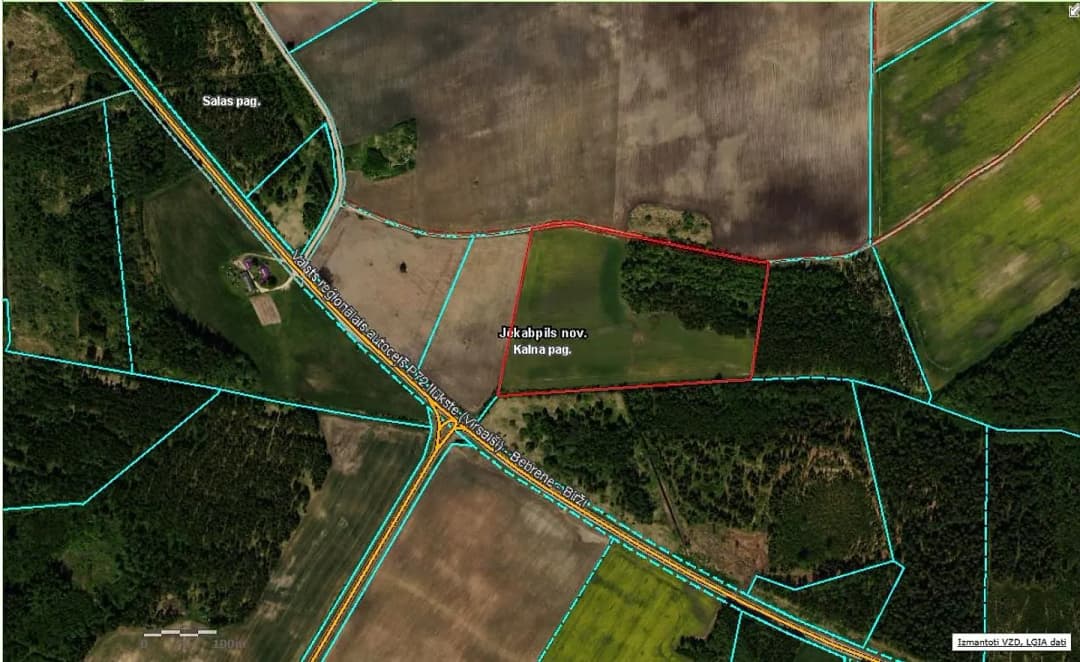 Zeme, 68000㎡ - Jēkabpils novads, Kalna pagasts — bilde 2
