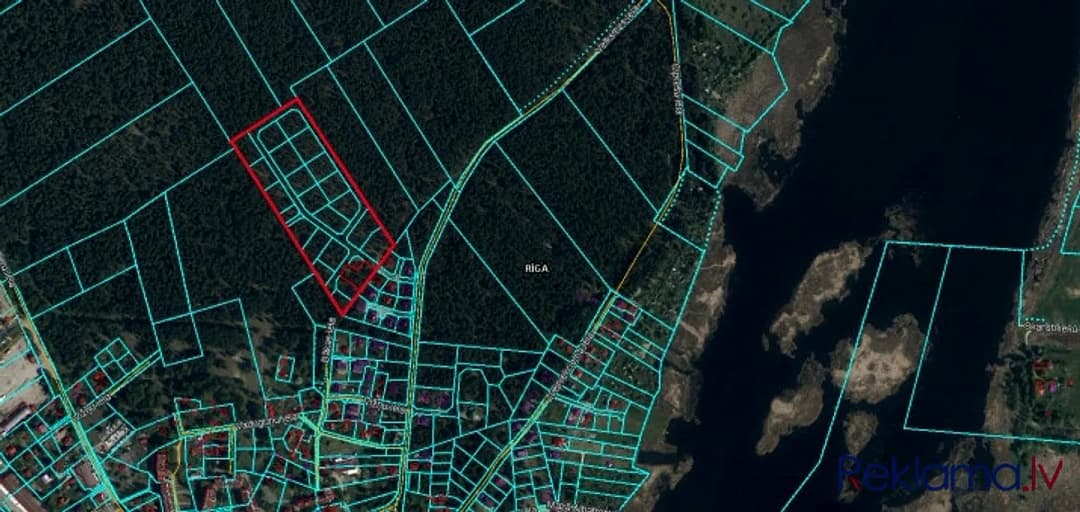 5.5 ha liels zemesgabals Mangaļsalā. Zemesgabals sadalīts 24 mazākos zemesgabalos (1200 - 2600 — bilde 2