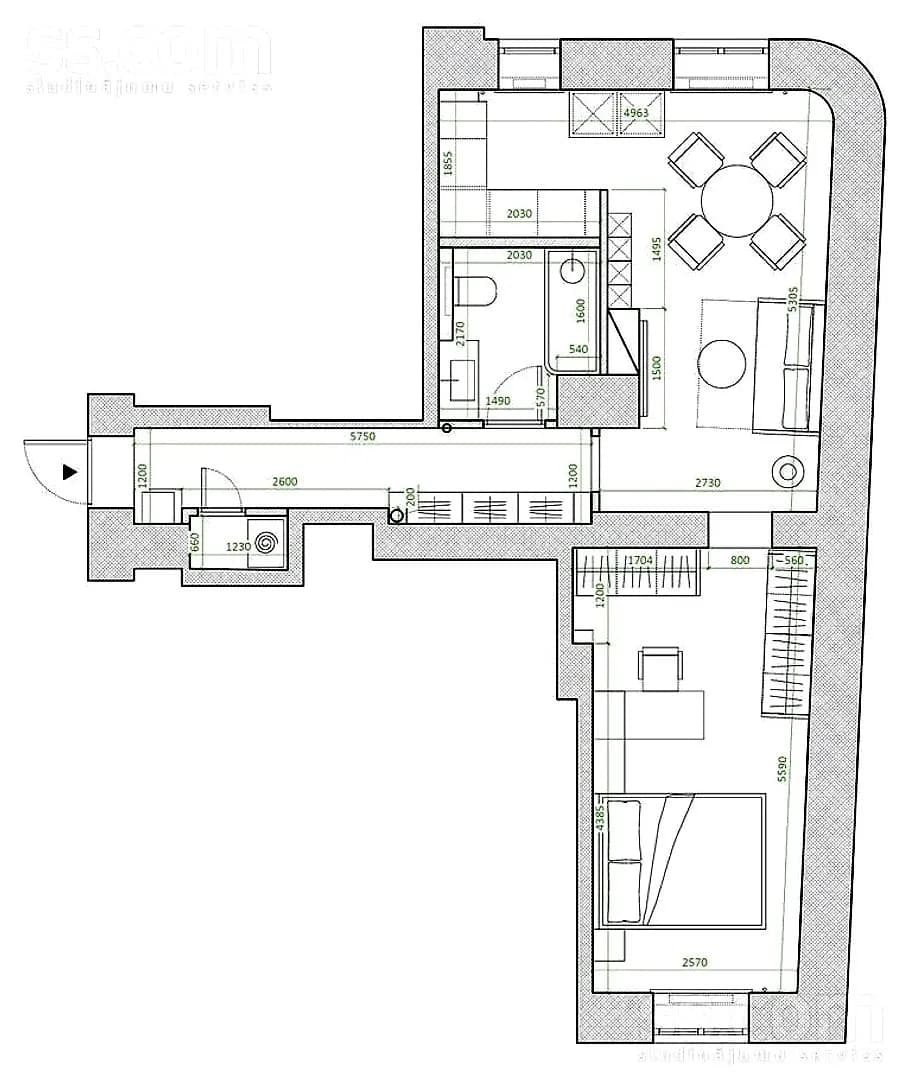 Divistabu dzīvoklis — Barona 124 — bilde 3