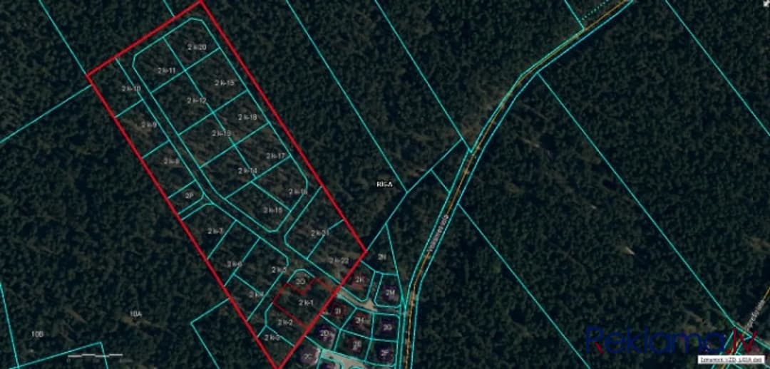 5.5 ha liels zemesgabals Mangaļsalā. Zemesgabals sadalīts 24 mazākos zemesgabalos (1200 - 2600 — bilde 3