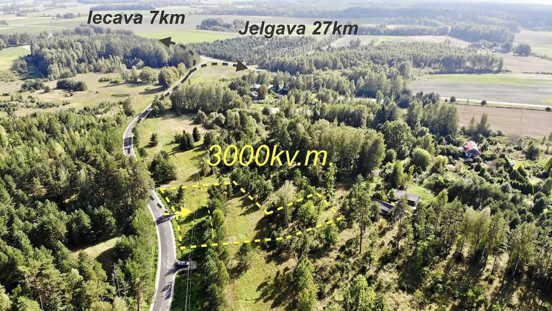 Zeme, 3000㎡ - Bauskas novads, Iecavas pagasts