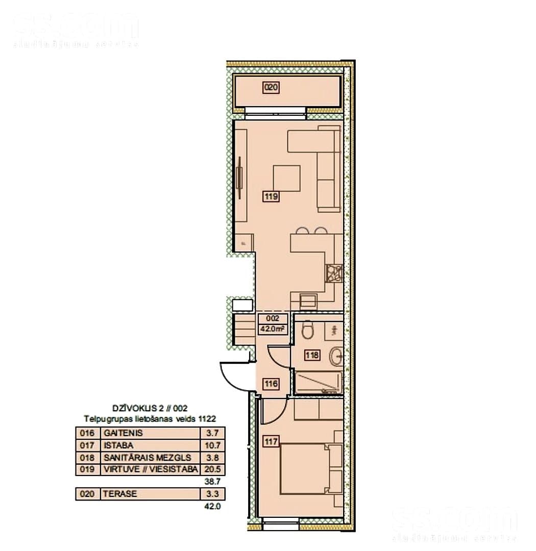Divistabu dzīvoklis — Sabiles 15b — bilde 2
