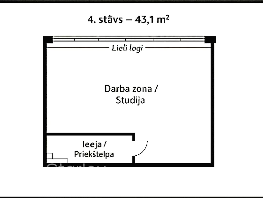 Telpas, 43.1㎡ - Rīga, Vecrīga — bilde 3