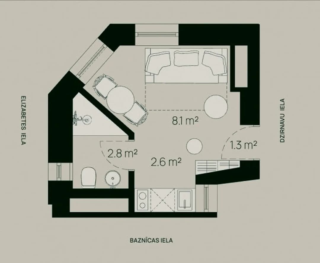 Elegants studio dzīvoklis "Šefela namā", Baznīcas ielā 5. Aicinām Jūs kļūt par daļu no — bilde 2